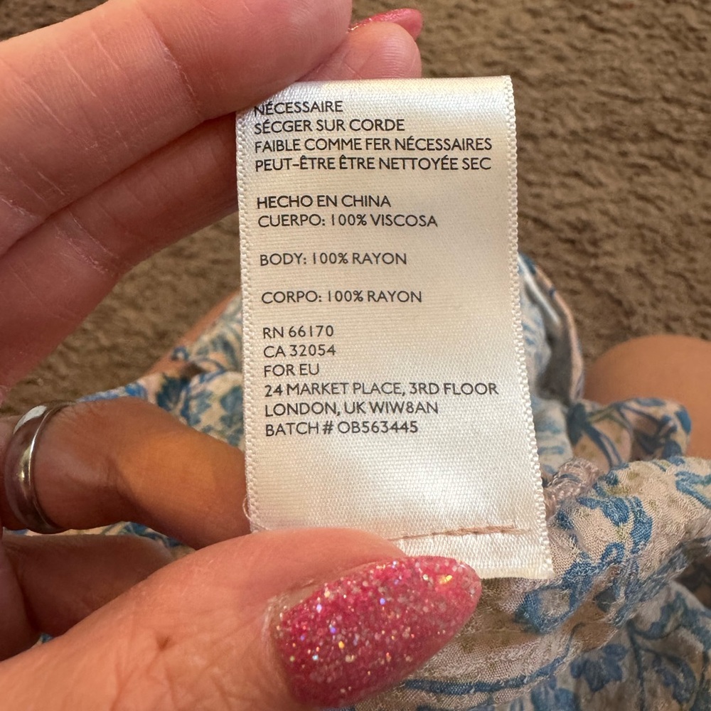 2 FOR $20 Cooperative Blue Pink Button Up Top Blouse Crop Top Short Sleeve XS - Picture 4 of 7